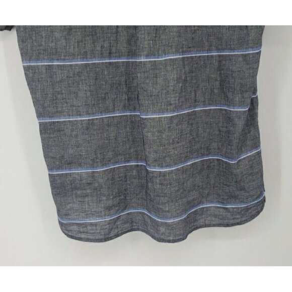 Brooks Brothers Men's Large Black w/Stripe Short Sleeve Shirt Linen Blend  NWT - Picture 7 of 11